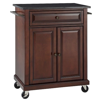 Solid Black Granite Top Portable Kitchen Cart/Island - Crosley 3 Solid Black Granite Top Portable Kitchen Cart/Island - Crosley
