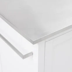 Soren Stainless Steel Top Kitchen Island/Cart Stainless Steel /White - Crosley -Baxton Home Shop GUEST fa43faa3 92b9 470b 9113 94b4738125d2