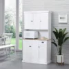 HOMCOM Buffet With Hutch, Kitchen Pantry Storage Cabinet With Microwave Oven Countertop, Drawer, And Cupboards, White -Baxton Home Shop GUEST faf02e0b 0278 4a82 ab71 993bcad10641