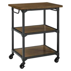 Kane Multifunction Cart Rustic Antique Oak/Black - Dorel Living -Baxton Home Shop GUEST fb367715 99c6 4094 992a 3e0da178efa3