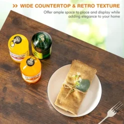 Costway Kitchen Cart Serving Trolley On Wheels W/ Wine Rack Glass Holder -Baxton Home Shop GUEST fb9a93a1 68d9 4860 b0a5 2defbad1bcbe