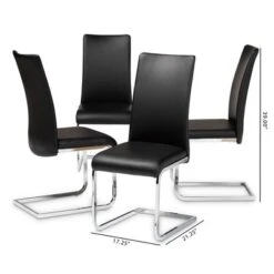 Set Of 4 Cyprien Modern And Contemporary Faux Leather Upholstered Dining Chairs - Baxton Studio -Baxton Home Shop GUEST fbcd04d0 aca3 4d85 8fb5 a02306aa7f38