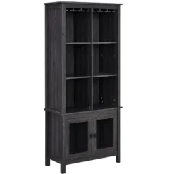 Home Source Jill Zarin Bar Cabinet Bookshelf With Glass Doors