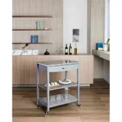Holland Kitchen Cart With Stainless Steel Top - Boraam -Baxton Home Shop GUEST fc47d84b 49ed 4dec af8f 30c47d5827d6