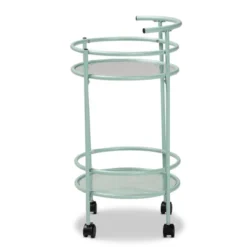 Newell Metal 2 Tier Kitchen Cart Mint Green/Black - Baxton Studio -Baxton Home Shop GUEST fc523929 9e2c 42d3 8a6d 3d29a8058f4c