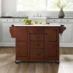 Eleanor Granite Top Kitchen Cart Mahogany - Crosley -Baxton Home Shop GUEST fc81193e f1eb 4b00 8579 70fcad747a9c