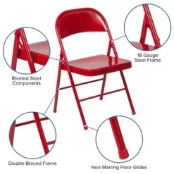 Emma And Oliver 2 Pack Home & Office Double Braced Party Events Steel Metal Folding Chair -Baxton Home Shop GUEST fccbbfa2 ffd6 4784 bffd e059cbab6ae4
