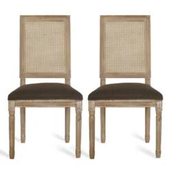 Set Of 2 Regina French Country Wood And Cane Upholstered Dining Chairs - Christopher Knight Home -Baxton Home Shop GUEST fd0c30e9 6676 4050 90c1 5aba0e9c0eec