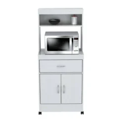 2 Shelves Kitchen Microwave Storage Cabinet White - Inval -Baxton Home Shop GUEST fd403dd8 7d8b 42e5 93a7 e9b64b2e6381
