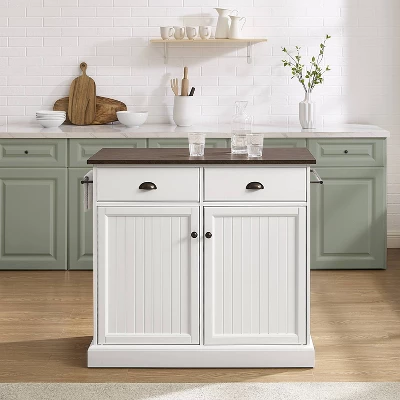 Shoreline Kitchen Island White/Dark Brown - Crosley 4 Shoreline Kitchen Island White/Dark Brown - Crosley - Image 2