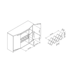 Rosio Transitional Criss Cross Wine Storage Dining Buffet Black - HOMES: Inside + Out 11 Rosio Transitional Criss Cross Wine Storage Dining Buffet Black - HOMES: Inside + Out -Baxton Home Shop GUEST fffbedeb f49f 4a5f b458 ed28d994c8ef